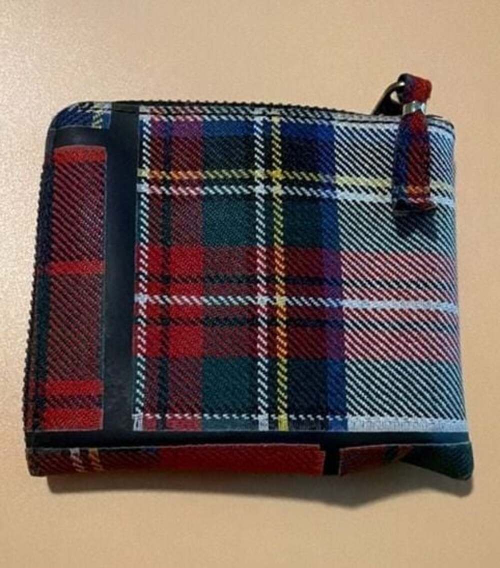 COMME des GARÇONS Tartan Patchwork Zip Wallet Red